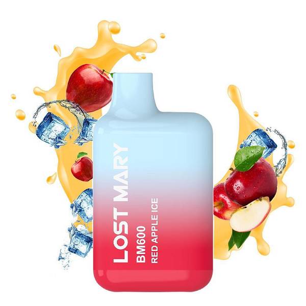 LOST MARY Ηλεκτρονικό Τσιγάρο μιας Χρήσης 600 Εισπνοών RED APPLE ICE 2ml 20mg