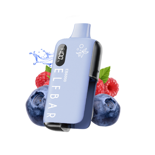 Elf Bar Blueberry Sour Raspberry Ηλεκτρονικό Τσιγάρο 6000 Εισπνοών 10ml 20mg