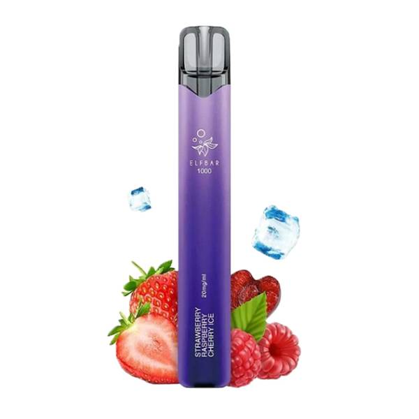 Elf Bar 1000 Strawberry Raspbery Cherry Ice  20mg/ml 1000 Puffs
