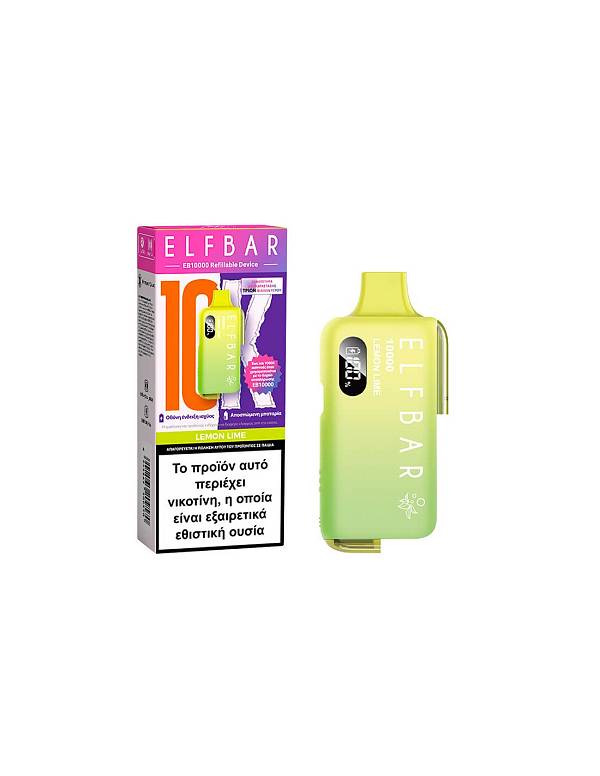 Elfbar 10000 Refillable Device Lemon Lime 2ml 20mg